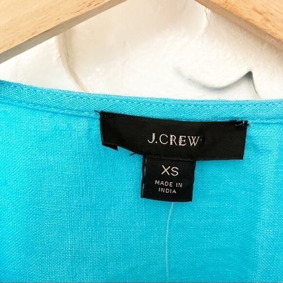 J.Crew Turquoise & Red Embroidered Linen Tunic Size XS - Picture 8 of 10